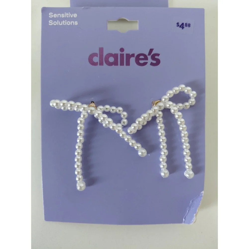 HUGE Lot Claire's Earrings Silver Gold 16 Pair $53 value Sensitive Solutions NWT